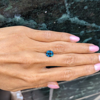 3.01 Ct. Greenish Blue Sapphire from Madagascar Life Style