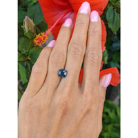 2.53 Ct. Greenish Blue Sapphire from Ceylon (Sri Lanka) Life Style