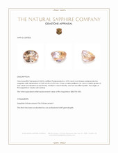 4.93 Ct. Padparadscha Sapphire from Ceylon (Sri Lanka) Appraisal