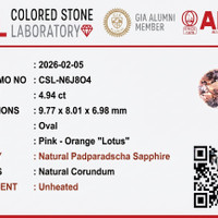 4.93 Ct. Padparadscha Sapphire from Ceylon (Sri Lanka) Scan Report