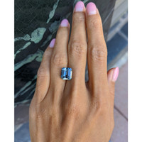 6.03 Ct. Greyish Blue Sapphire from Madagascar Life Style