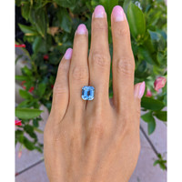 6.03 Ct. Greyish Blue Sapphire from Madagascar Life Style