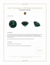 5.25 Ct. Bluish Green Sapphire from Ceylon (Sri Lanka) Appraisal