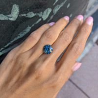 5.25 Ct. Bluish Green Sapphire from Ceylon (Sri Lanka) Life Style