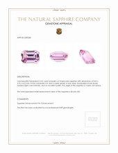 2.02 Ct. Pink Sapphire from Ceylon (Sri Lanka) Appraisal