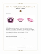2.38 Ct. Purplish Pink Sapphire from Ceylon (Sri Lanka) Appraisal