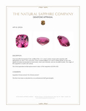 2.51 Ct. Pink Sapphire from Ceylon (Sri Lanka) Appraisal