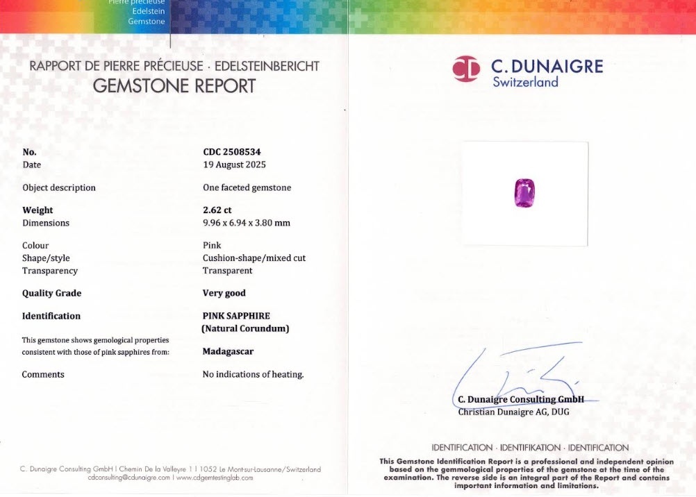 2.62 Ct. Pink Sapphire from Madagascar