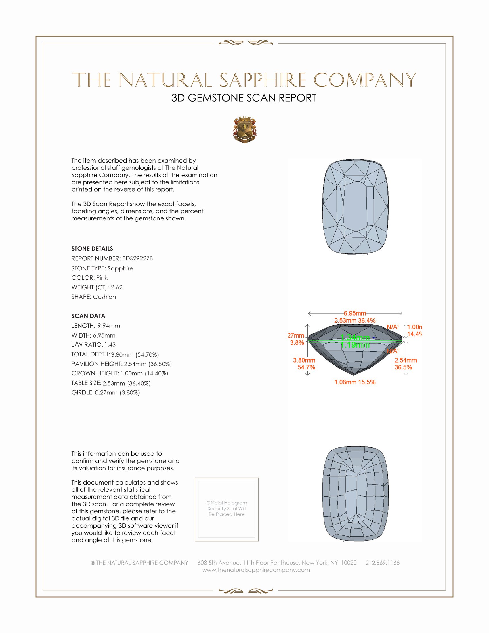 2.62 Ct. Pink Sapphire from Madagascar