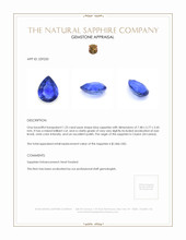 1.23 Ct. Blue Sapphire from Ceylon (Sri Lanka) Appraisal