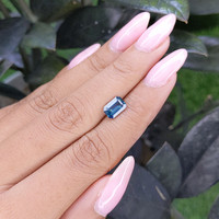 1.53 Ct. Greenish Blue Sapphire from Madagascar Life Style