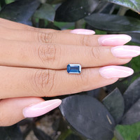 1.53 Ct. Greenish Blue Sapphire from Madagascar Life Style