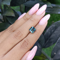 2.58 Ct. Greenish Blue Sapphire from Madagascar Life Style