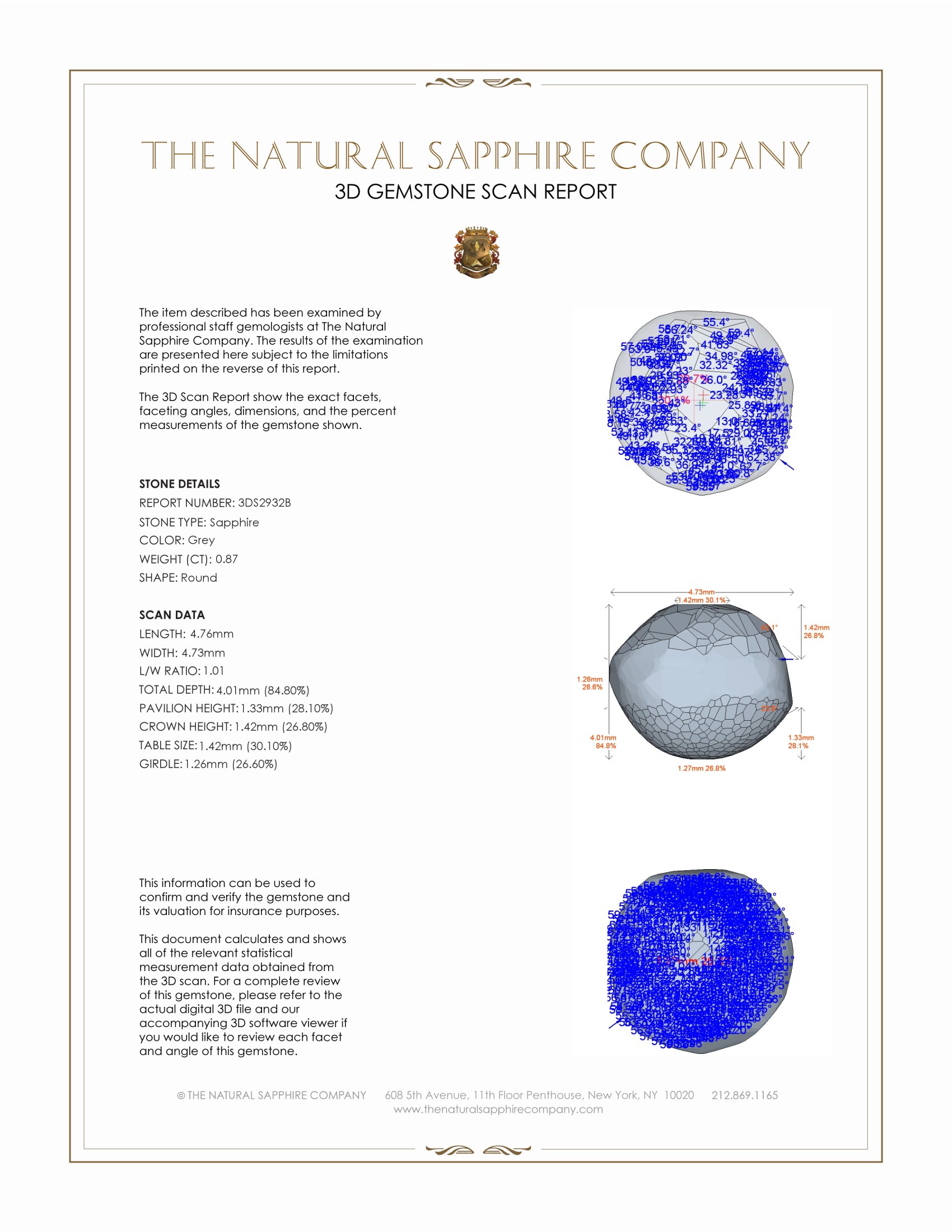 0.87 Ct. Grey Star Sapphire from Ceylon (Sri Lanka)