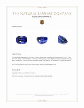 1.02 Ct. Blue Sapphire from Ceylon (Sri Lanka) Appraisal
