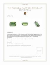 1.28 Ct. Green Sapphire from Madagascar Appraisal