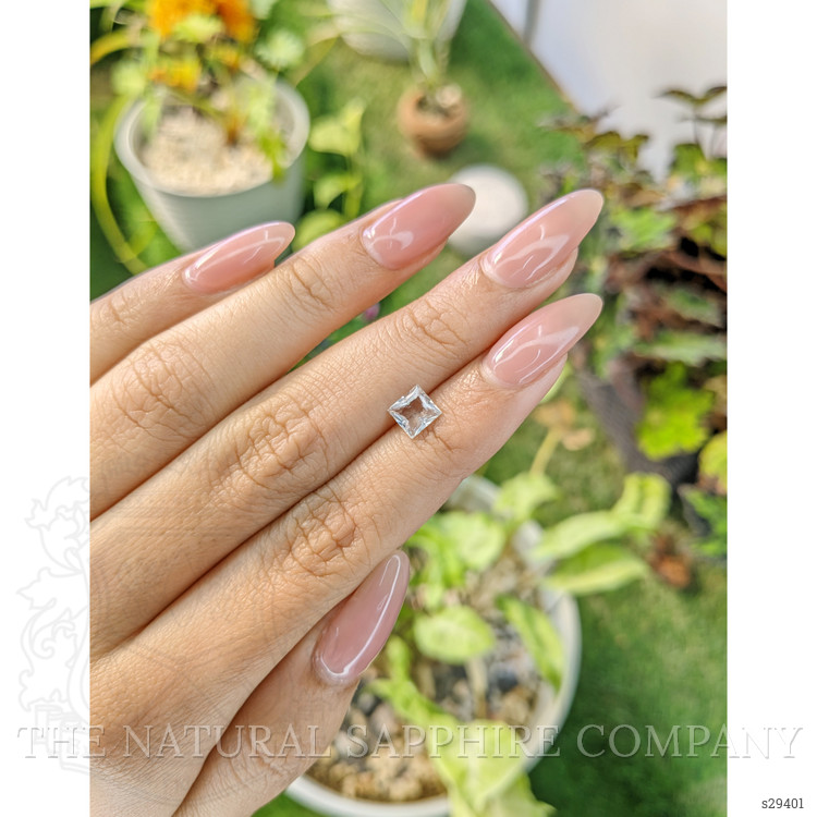 0.88 Ct. White Sapphire from Ceylon (Sri Lanka)