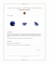 0.60 Ct. Blue Sapphire from Madagascar Appraisal