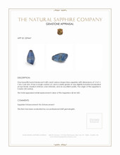 4.80 Ct. Blue Sapphire Crystal from Ceylon (Sri Lanka) Appraisal