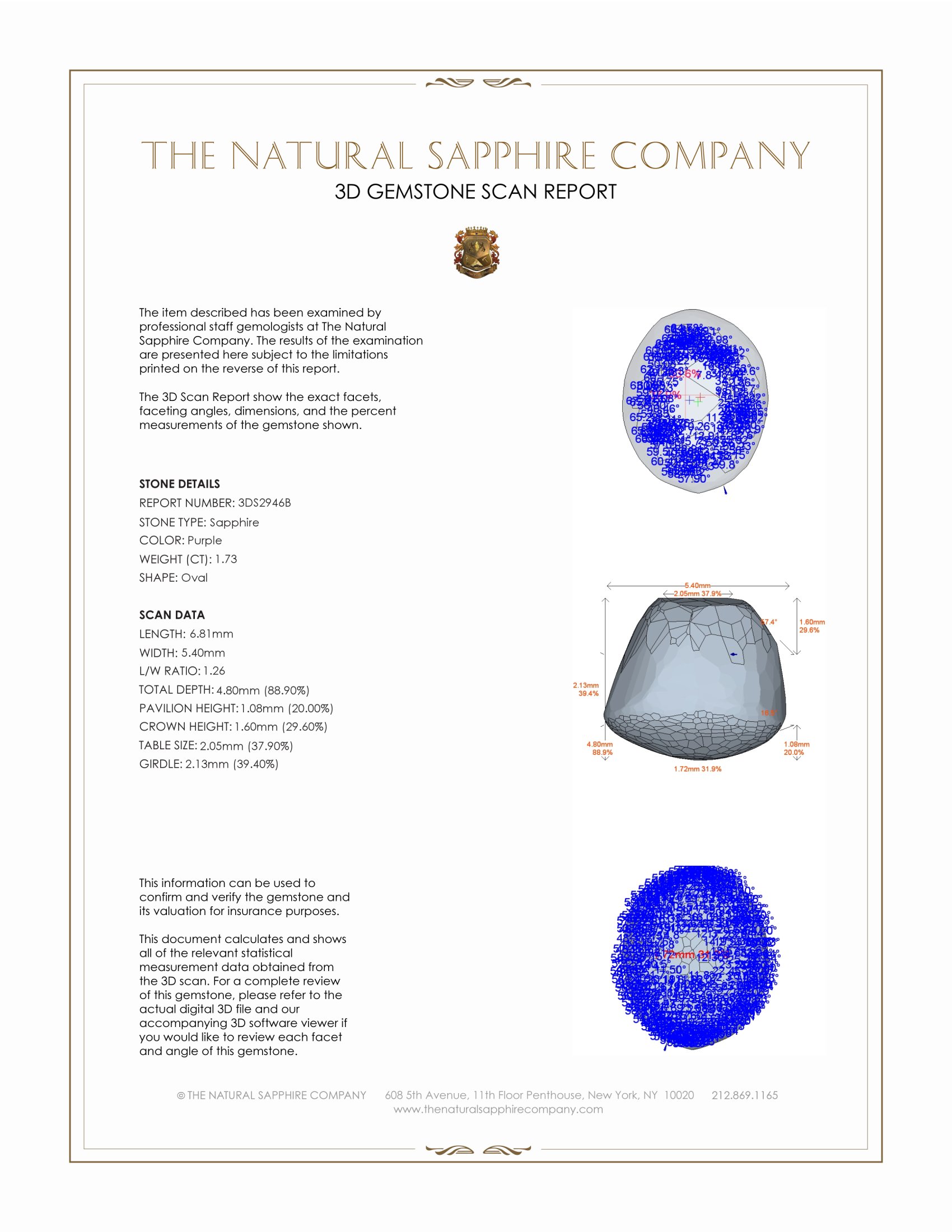1.73 Ct. Purple Star Sapphire from Ceylon (Sri Lanka)