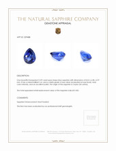 2.09 Ct. Blue Sapphire from Ceylon (Sri Lanka) Appraisal