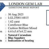 1.62 Ct. Blue Sapphire from Ceylon (Sri Lanka) Scan Report