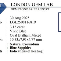 3.15 Ct. Blue Sapphire from Ceylon (Sri Lanka) Scan Report
