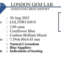 2.09 Ct. Blue Sapphire from Ceylon (Sri Lanka) Scan Report