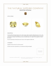 0.85 Ct. Yellow Sapphire from Ceylon (Sri Lanka) Appraisal
