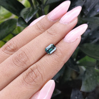 1.57 Ct. Bluish Green Sapphire from Madagascar Life Style