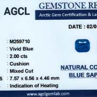 2.00 Ct. Blue Sapphire from Ceylon (Sri Lanka) Scan Report