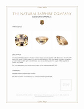 2.19 Ct. Peach Sapphire from Ceylon (Sri Lanka) Appraisal