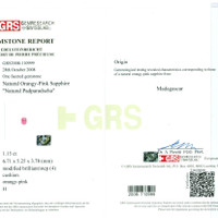 1.15 Ct. Padparadscha Sapphire from Madagascar Scan Report