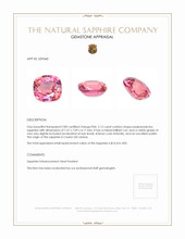 2.12 Ct. Padparadscha Sapphire from Ceylon (Sri Lanka) Appraisal