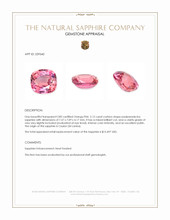 2.12 Ct. Padparadscha Sapphire from Ceylon (Sri Lanka) Appraisal