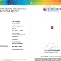 4.09 Ct. Padparadscha Sapphire from Ceylon (Sri Lanka) Scan Report