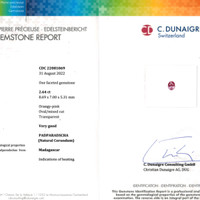 2.64 Ct. Padparadscha Sapphire from Madagascar Scan Report