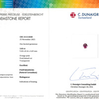 3.03 Ct. Padparadscha Sapphire from Madagascar Scan Report