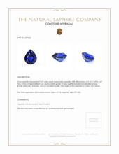 3.07 Ct. Blue Sapphire from Ceylon (Sri Lanka) Appraisal