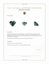 1.15 Ct. Green Sapphire from Madagascar Appraisal