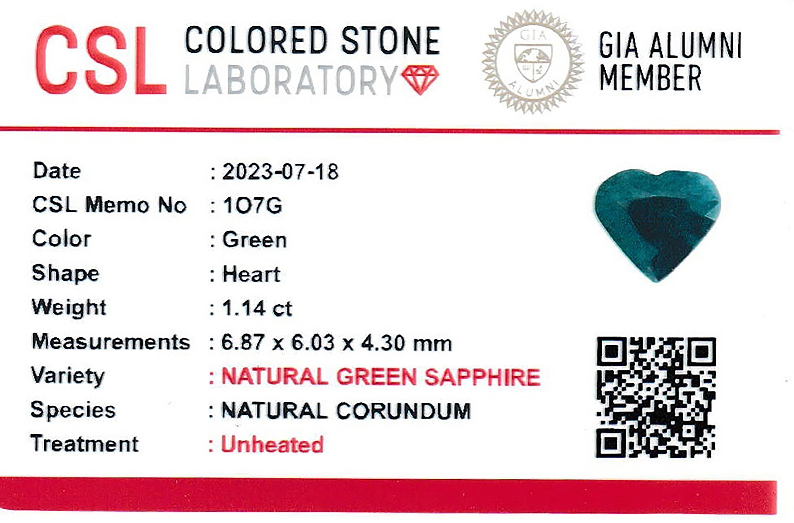 1.15 Ct. Green Sapphire from Madagascar