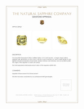 0.73 Ct. Yellow Sapphire from Ceylon (Sri Lanka) Appraisal