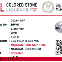 1.36 Ct. Pink Sapphire from Ceylon (Sri Lanka) Scan Report