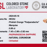 0.66 Ct. Padparadscha Sapphire from Ceylon (Sri Lanka) Scan Report