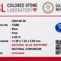 4.27 Ct. Blue Sapphire from Ceylon (Sri Lanka) Scan Report