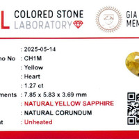1.28 Ct. Yellow Sapphire from Ceylon (Sri Lanka) Scan Report