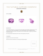 1.72 Ct. Pinkish Purple Sapphire from Ceylon (Sri Lanka) Appraisal
