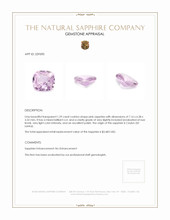 1.29 Ct. Pinkish Purple Sapphire from Ceylon (Sri Lanka) Appraisal
