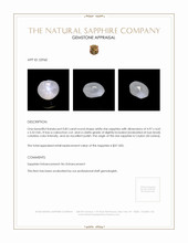 0.83 Ct. White Star Sapphire from Ceylon (Sri Lanka) Appraisal