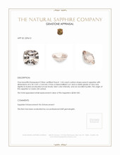 1.04 Ct. Peach Sapphire from Ceylon (Sri Lanka) Appraisal